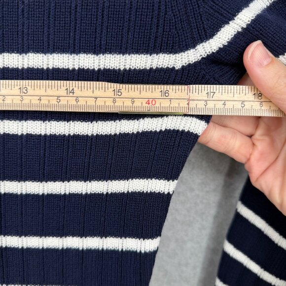 Gap Womens Long Sleeve Knit Midi Sweater Dress Size M Tall Navy White Stripe NEW - Picture 10 of 12